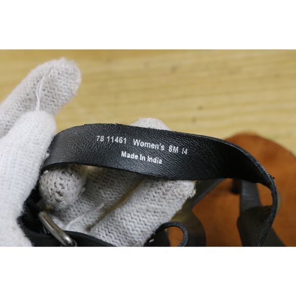 Johnston and Murphy  Sandals Womens 8M Black Leather Sonya Thong Buckle Shoes - Picture 7 of 8